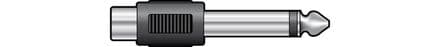 QTX Adaptor RCA Phono Socket – 6.3mm Mono Jack Plug