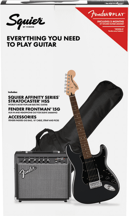 Squier  Affinity Series® Stratocaster® HSS Pack-  Charcoal Frost Metallic