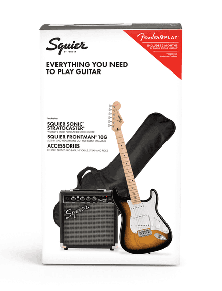 Squier Sonic Stratocaster Pack Maple Fingerboard 2-Color Sunburst