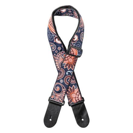 Stagg Guitar Strap - Paisley Navy & Red