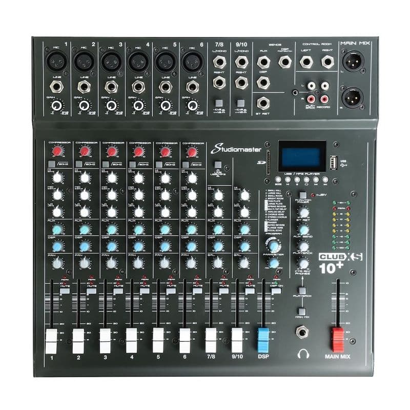 Studiomaster CLUB XS10+ 10 Channel Mixing Console with Bluetooth & DSP