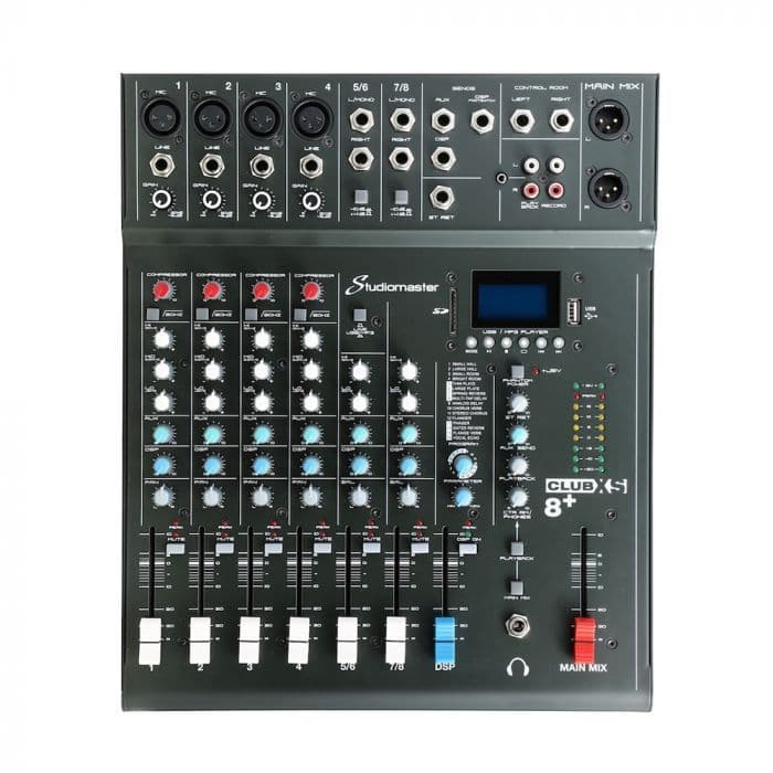 Studiomaster CLUB XS8+ 8 Channel Mixing Console with Bluetooth & DSP