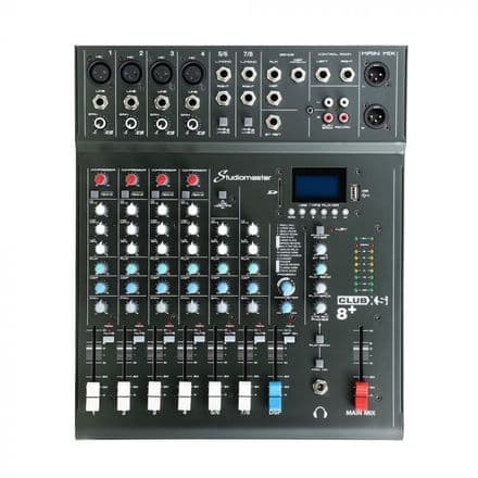 Studiomaster CLUB XS8+ 8 Channel Mixing Console with Bluetooth & DSP
