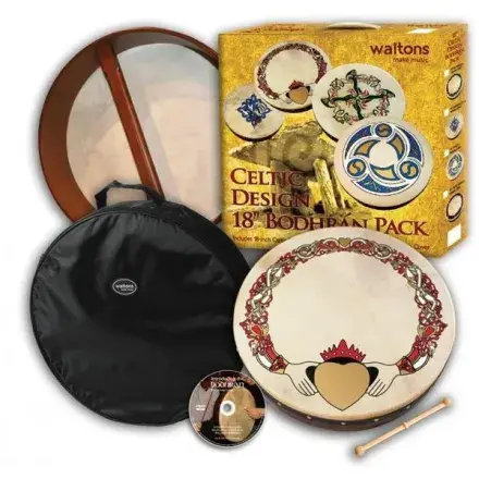 Waltons 18" Bodhran Package Design " Claddagh "