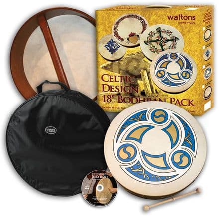 Waltons 18" Celtic Design Bodhran Pack Trinity