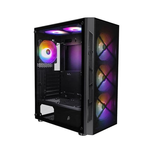 1st Player Firebase XP Mid Tower Case with 6 x RGB Fans