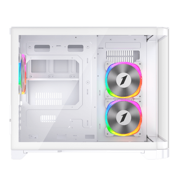 1st Player UV6 Micro ATX White Case with 3 RGB Fans
