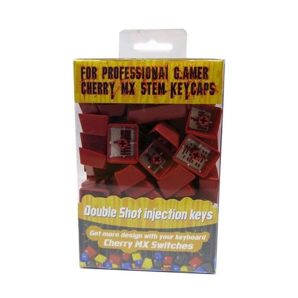 AvP ABS Double Shot UK Layout Keycaps Red White Legends