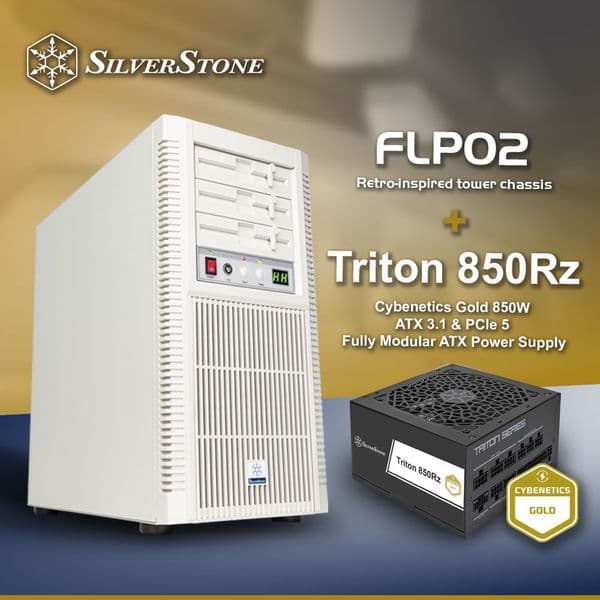 BUNDLE OFFER - Silverstone FLP02 Retro-inspired tower & Silverstone Triton 850w Power Supply