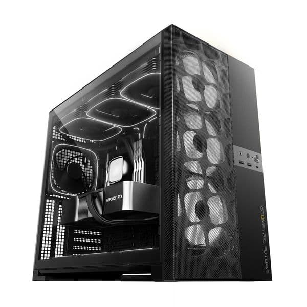 Geometric Future Model 5 Vent Black + 5x ARGB Fans Mid Tower Case