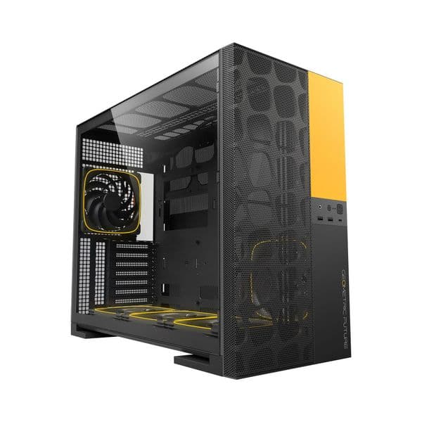 Geometric Future Model 5 Vent Black/Yellow + 5x ARGB Fans Mid Tower Case