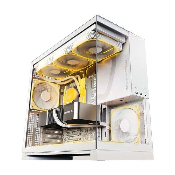 Geometric Future Model 5 White + 5xARGB Fans Mid Tower Case