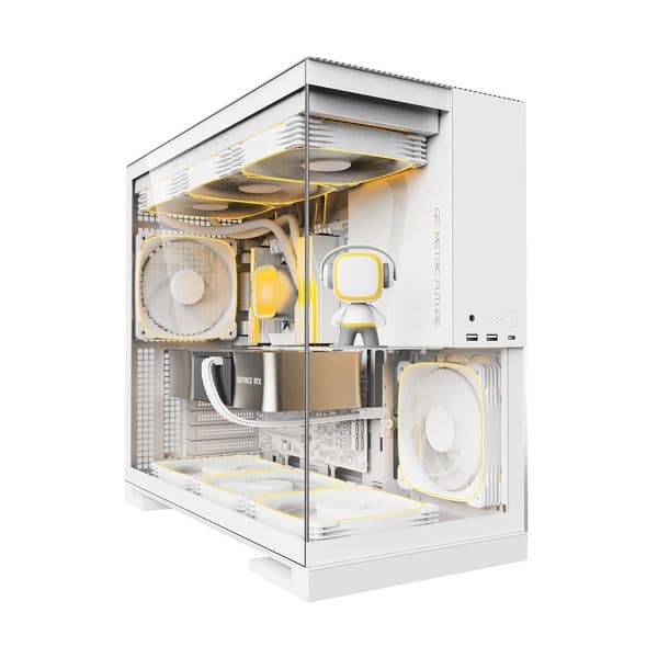 Geometric Future Model 5 White + 5xARGB Fans Mid Tower Case