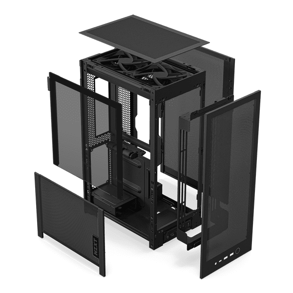 NZXT H2 Flow Mini-ITX SFF Case with PCIe 5.0 Riser Cable - All Black