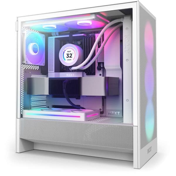 NZXT H5 Flow RGB (2024) Mid Tower Case - White