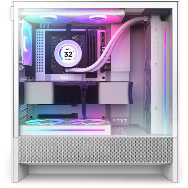 NZXT H5 Flow RGB (2024) Mid Tower Case - White