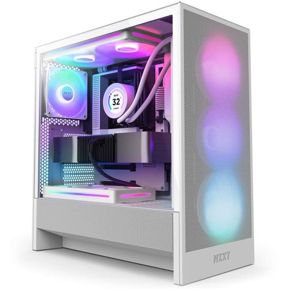 NZXT H5 Flow RGB (2024) Mid Tower Case - White