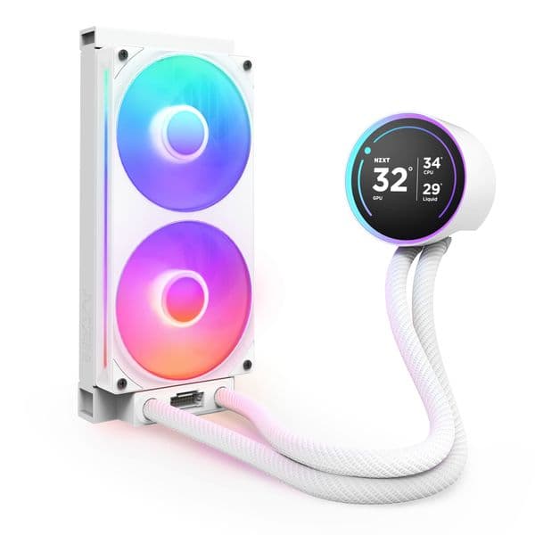 NZXT Kraken 240 Elite V2 2024 White with RGB fans CPU Liquid Cooler
