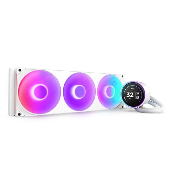 NZXT Kraken 420 Elite V2 White with RGB fans CPU Liquid Cooler
