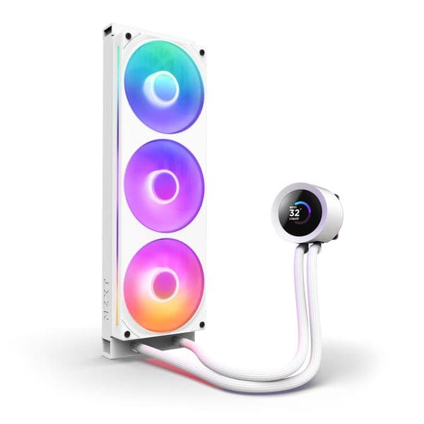 NZXT Kraken Plus 360 v2 White with RGB Fans CPU Cooler