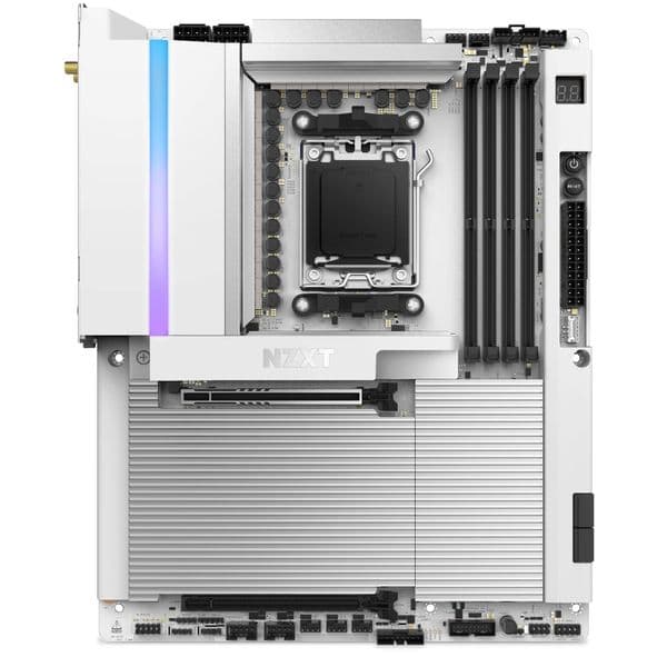 NZXT N9 X870E Motherboard - AMD X870E Chipset with Wi-Fi and White Cover