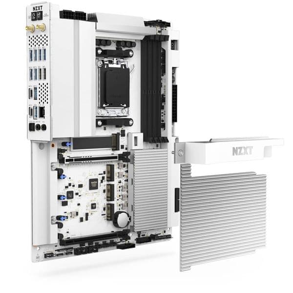NZXT N9 X870E Motherboard - AMD X870E Chipset with Wi-Fi and White Cover