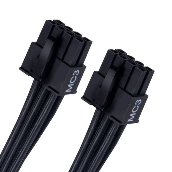 Silverstone 2 x EPS 8 Pin (PSU) to 12+4 Pin (GPU) 12V-2x6 PCIe Gen5 Cable