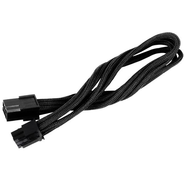 Silverstone 6Pin - PSU-E 6Pin Black Sleeved Cable 25cm