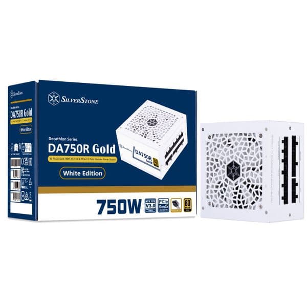 Silverstone 750w DA750R-GMA-WWW Modular 80Plus Gold PSU White