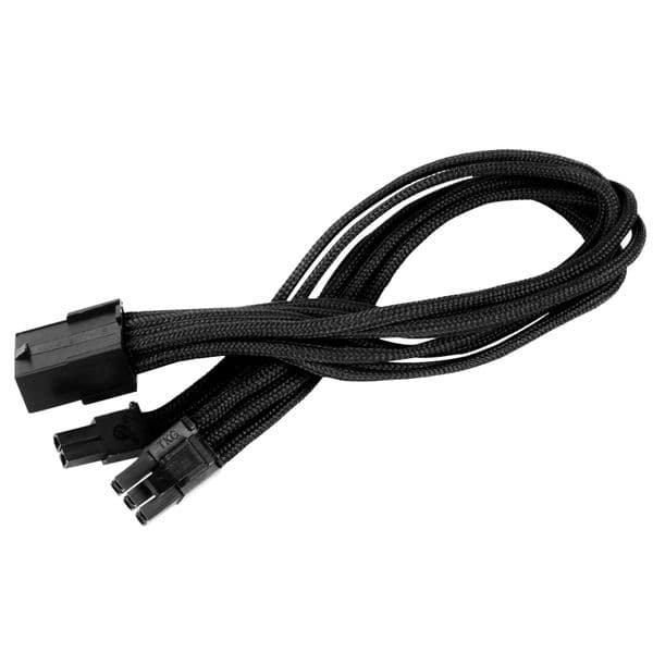 Silverstone 8Pin to PCI-E 6+2Pin Black Sleeved Cable 25cm