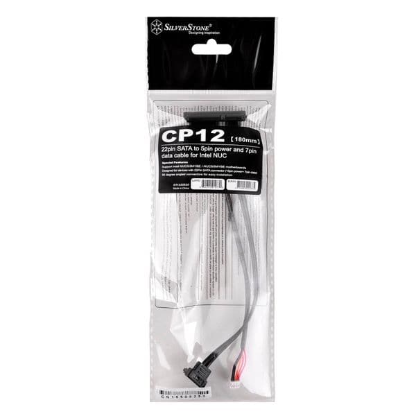 Silverstone CP12 22Pin SATA to 5Pin & 7Pin data cable for Intel NUC