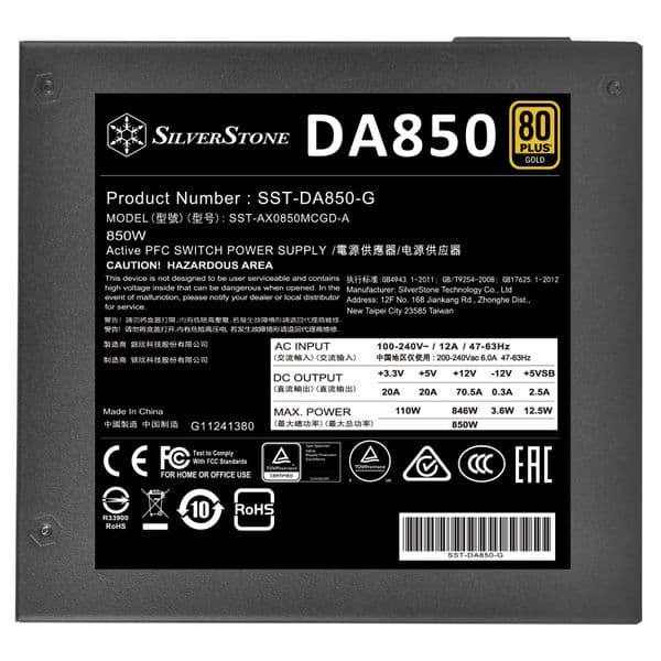 Silverstone Decathlon 850w Modular 80Plus Gold PSU