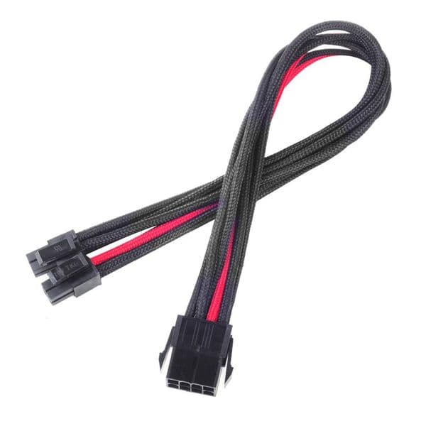 Silverstone EPS 8PinEPS/ATX 4+4Pin BLK/RD Sleeved Cable 30cm