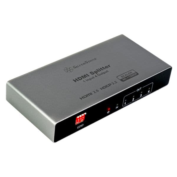 SilverStone HS14 - 4K HDMI 2.0 Splitter 1 Input/4 Output with Built-in Power Management Chip