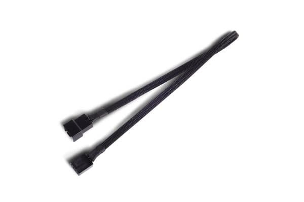 Silverstone PWM Fan Extension Black Sleeved Cable 30cm