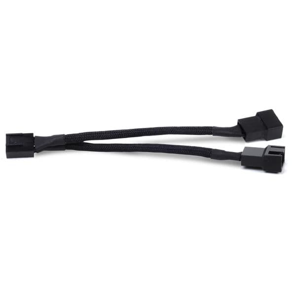 Silverstone PWM Fan Splitter Black Sleeved Cable 10cm