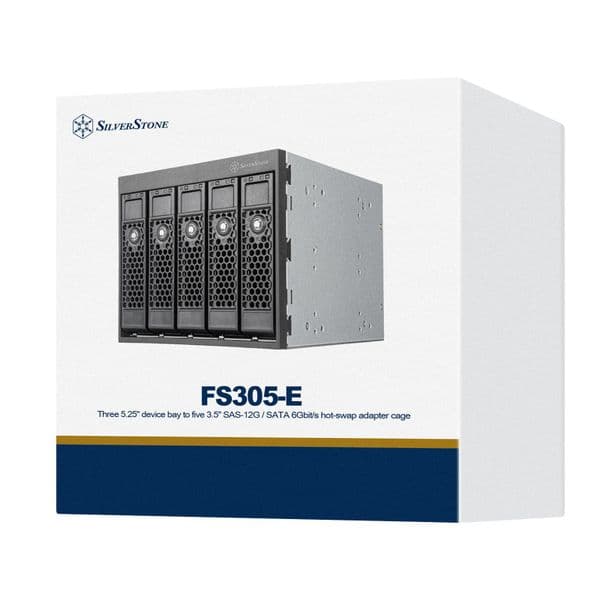 Silverstone SST-FS305B-E 3 x 5.25'' to 5 x 3.5'' SAS-12G/SATA/Hot Swap Adapter Cage