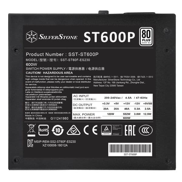 Silverstone Strider 600w Series 80Plus Bronze PSU