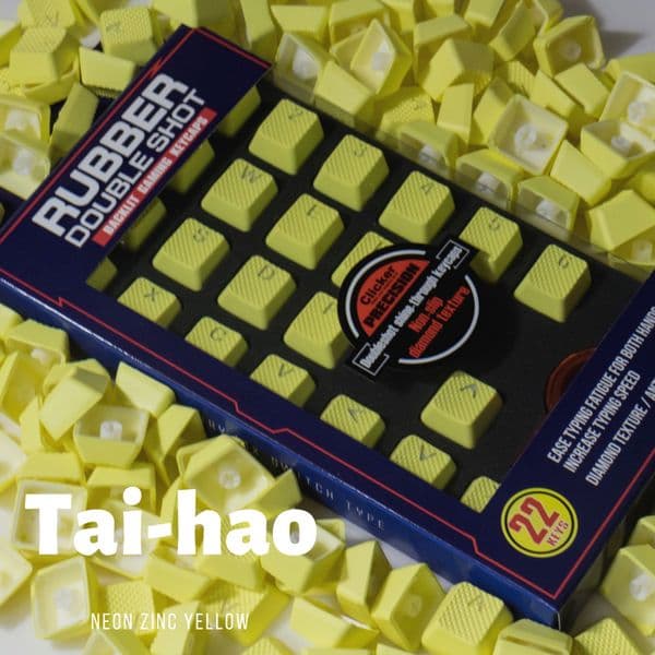 Tai-Hao TPR Rubber Backlit Double Shot 22 Keys Neon Yellow