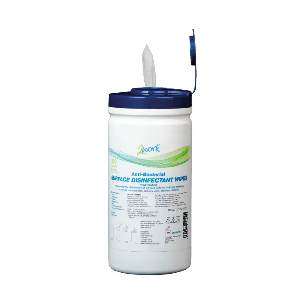 2Work Disinfectant Wipes 200 Pack CPD24702