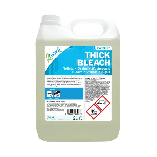2WORK THICK BLEACH 5 LITRE BOTTLE