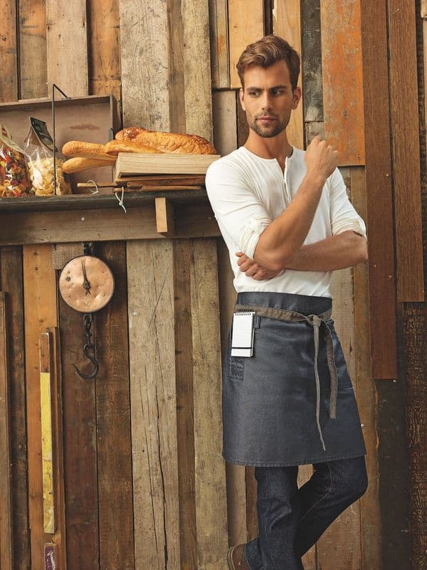DIVISION' WAXED LOOK DENIM WAIST APRON
