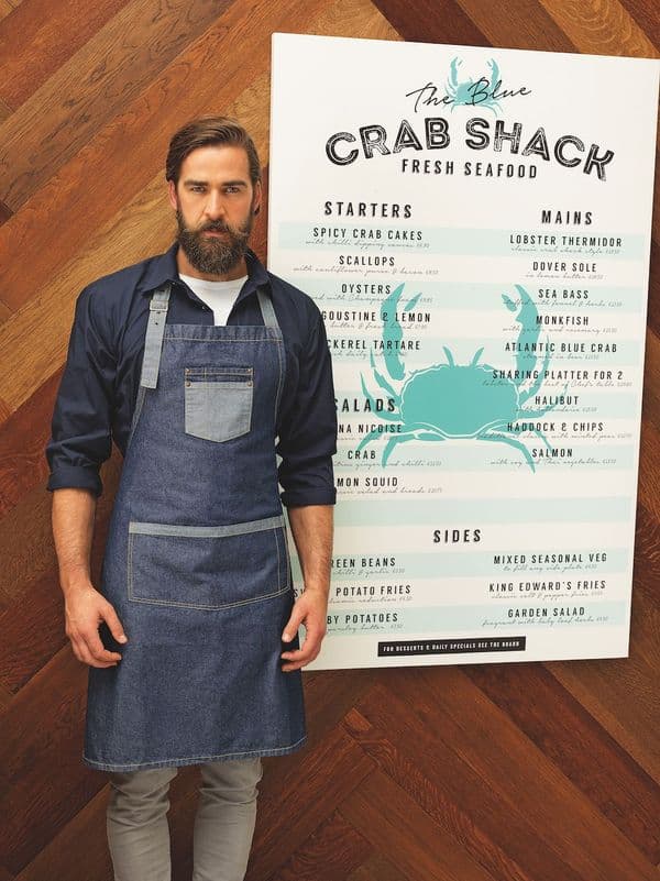 DOMAIN' CONTRAST DENIM BIB APRON
