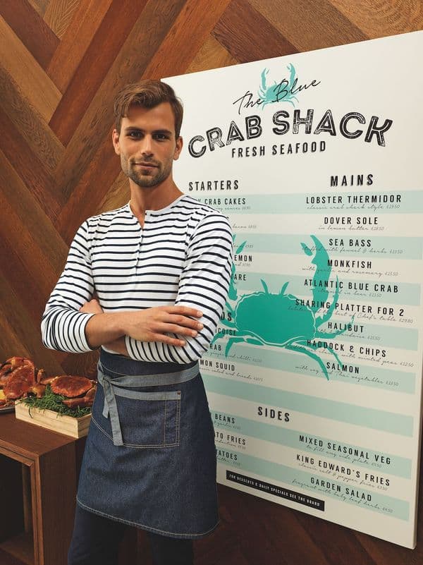 DOMAIN' CONTRAST DENIM WAIST APRON