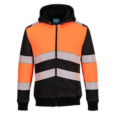 Hi-Vis Zipped Class 1 Winter Hoodie