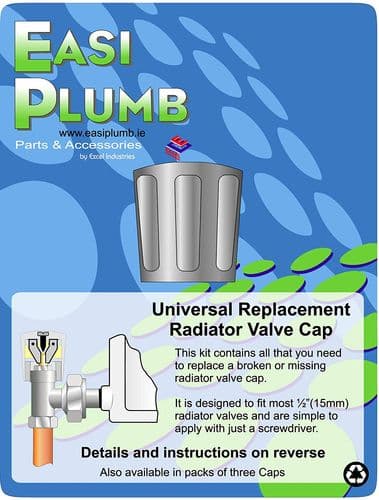 Easi Plumb Chrome Plated Universal Replacement Radiator Valve Cap