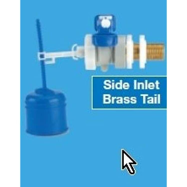 Hydroflo Equilibrium Float Valve with Plastic tail Side Entry Inlet Valve 1/2"