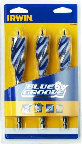 Irwin XMS226XSET3 6X Blue Groove Wood Drill Bit Set - 3 Piece