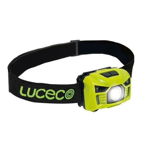 Luceco LILH15P65-01 LED Head Torch Rechargeable 3 Watts 150 Lumens Black and ...