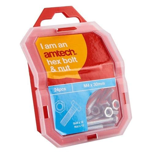 M4 X 30mm Hex Bolt(12pc) With M4 Nut (12pc)